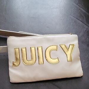 Juicy Couture White Belt Bag with Gold Accents EUC